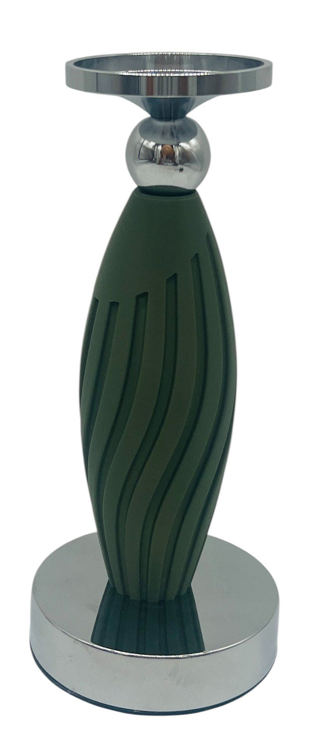 AKDC Metal and Plastic Candle Holder 26cm*10cm, Green/Silver - Al Kabayel Discount CentreAKDC Metal and Plastic Candle Holder 26cm*10cm, Green/SilverHome Décor AccentsAKDCAl Kabayel Discount Centre