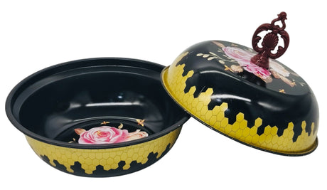 AKDC Metal Bowl with Lid 16cm, Black/Multicolour - Al Kabayel Discount CentreAKDC Metal Bowl with Lid 16cm, Black/MulticolourBowlsAKDCAl Kabayel Discount Centre