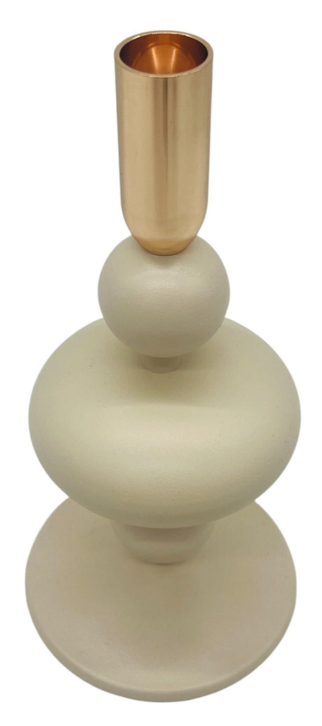 AKDC Metal Candle Holder 21.5cm*10cm,Table Centerpiece Décor, Ivory/Gold - Al Kabayel Discount CentreAKDC Metal Candle Holder 21.5cm*10cm,Table Centerpiece Décor, Ivory/GoldHome Décor AccentsAKDCAl Kabayel Discount Centre