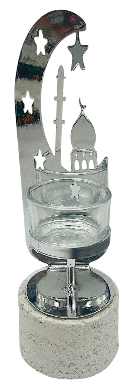 AKDC Metal Candle Holder 22cm*7cm, Crescent Moon Star Mosque Design - Al Kabayel Discount CentreAKDC Metal Candle Holder 22cm*7cm, Crescent Moon Star Mosque DesignHome Décor AccentsAKDCAl Kabayel Discount Centre