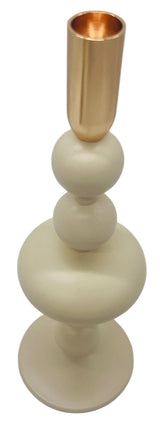 AKDC Metal Candle Holder 31cm*10cm,Table Centerpiece Décor, Ivory/Gold - Al Kabayel Discount CentreAKDC Metal Candle Holder 31cm*10cm,Table Centerpiece Décor, Ivory/GoldHome Décor AccentsAKDCAl Kabayel Discount Centre