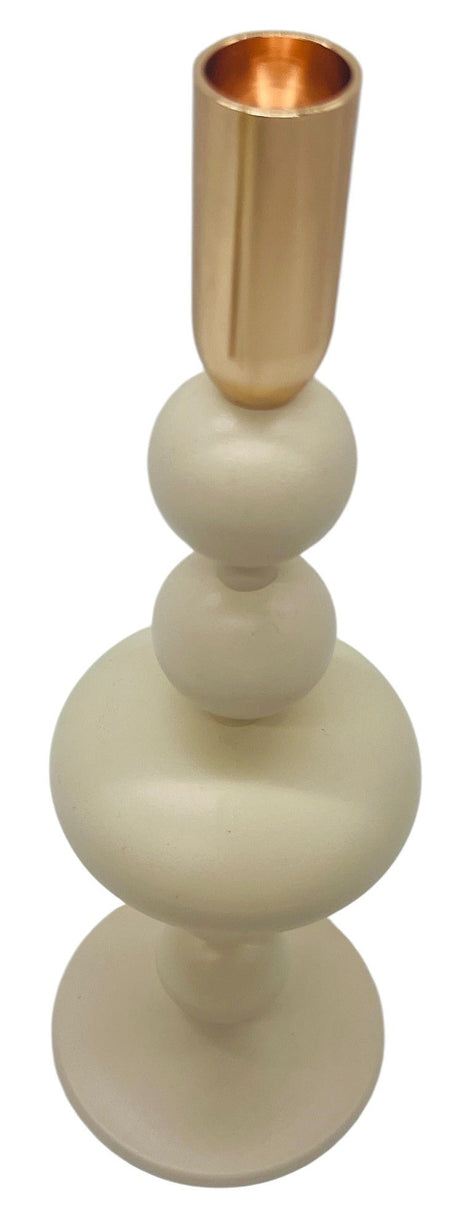 AKDC Metal Candle Holder 31cm*10cm,Table Centerpiece Décor, Ivory/Gold - Al Kabayel Discount CentreAKDC Metal Candle Holder 31cm*10cm,Table Centerpiece Décor, Ivory/GoldHome Décor AccentsAKDCAl Kabayel Discount Centre