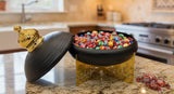 AKDC Metal Candy Bowl with Lid and Stand 20cm*24cm, Black/Gold - Al Kabayel Discount CentreAKDC Metal Candy Bowl with Lid and Stand 20cm*24cm, Black/GoldCandy ServersAKDCAl Kabayel Discount Centre