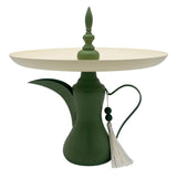 AKDC Metal Footed Candy Plate 27cm*27cm, Tray Over Jug Design, Ivory/Green - Al Kabayel Discount CentreAKDC Metal Footed Candy Plate 27cm*27cm, Tray Over Jug Design, Ivory/GreenCandy ServersAKDCAl Kabayel Discount Centre