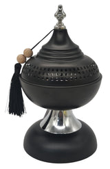 AKDC Metal Incense Burner with Cover 23cm*12cm*12cm, Black/Silver - Al Kabayel Discount CentreAKDC Metal Incense Burner with Cover 23cm*12cm*12cm, Black/SilverHome Décor AccentsAKDCAl Kabayel Discount Centre