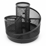 AKDC Metal Mesh Rotating Desk Organiser – Black | Multi - Compartment Pen & Stationery Holder | 13.5×12 cm - Al Kabayel Discount CentreAKDC Metal Mesh Rotating Desk Organiser – Black | Multi - Compartment Pen & Stationery Holder | 13.5×12 cmPen Holders & Desk OrganizersAKDCAl Kabayel Discount Centre