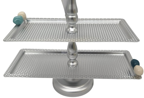AKDC Metal Rectangular 2 - Tier Candy Tray 33cm*28cm*13cm, Silver - Al Kabayel Discount CentreAKDC Metal Rectangular 2 - Tier Candy Tray 33cm*28cm*13cm, SilverServing TraysAKDCAl Kabayel Discount Centre