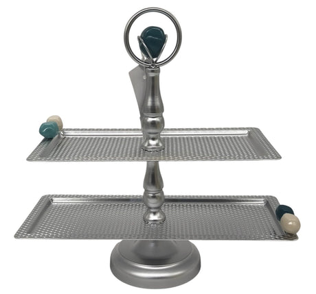 AKDC Metal Rectangular 2 - Tier Candy Tray 33cm*28cm*13cm, Silver - Al Kabayel Discount CentreAKDC Metal Rectangular 2 - Tier Candy Tray 33cm*28cm*13cm, SilverServing TraysAKDCAl Kabayel Discount Centre