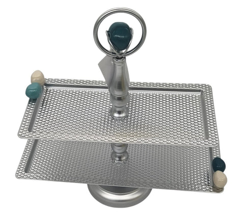 AKDC Metal Rectangular 2 - Tier Candy Tray 33cm*28cm*13cm, Silver - Al Kabayel Discount CentreAKDC Metal Rectangular 2 - Tier Candy Tray 33cm*28cm*13cm, SilverServing TraysAKDCAl Kabayel Discount Centre