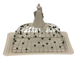 AKDC Metal Square Tray with Lid 29cm*30cm, White with Green Beads - Al Kabayel Discount CentreAKDC Metal Square Tray with Lid 29cm*30cm, White with Green BeadsServing TraysAKDCAl Kabayel Discount Centre