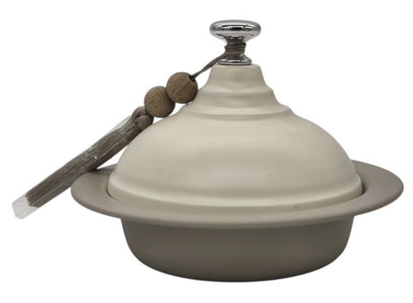 AKDC Metal Tajin with Lid 15cm*12cm, Ivory - Al Kabayel Discount CentreAKDC Metal Tajin with Lid 15cm*12cm, IvoryCookwareAKDCAl Kabayel Discount Centre