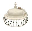 AKDC Metal Tajine with Lid 21cm*19cm, White with Green Beads - Al Kabayel Discount CentreAKDC Metal Tajine with Lid 21cm*19cm, White with Green BeadsBowlsAKDCAl Kabayel Discount Centre