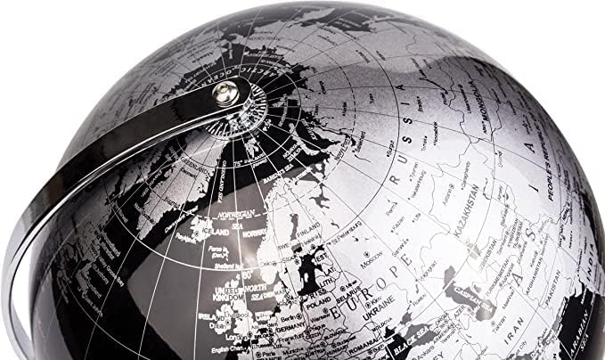 AKDC Metallic World Globe Black 14cm ? Educational/Geographic/Modern Desktop Decoration - Stainless Steel Arc and Base/Earth World - Metallic Black - for School, Home, and Office (14cm) - Al Kabayel Discount CentreAKDC Metallic World Globe Black 14cm ? Educational/Geographic/Modern Desktop Decoration - Stainless Steel Arc and Base/Earth World - Metallic Black - for School, Home, and Office (14cm)Al Kabayel Discount CenterAl Kabayel Discount Centre