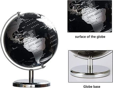 AKDC Metallic World Globe Black 14cm ? Educational/Geographic/Modern Desktop Decoration - Stainless Steel Arc and Base/Earth World - Metallic Black - for School, Home, and Office (14cm) - Al Kabayel Discount CentreAKDC Metallic World Globe Black 14cm ? Educational/Geographic/Modern Desktop Decoration - Stainless Steel Arc and Base/Earth World - Metallic Black - for School, Home, and Office (14cm)Al Kabayel Discount CenterAl Kabayel Discount Centre