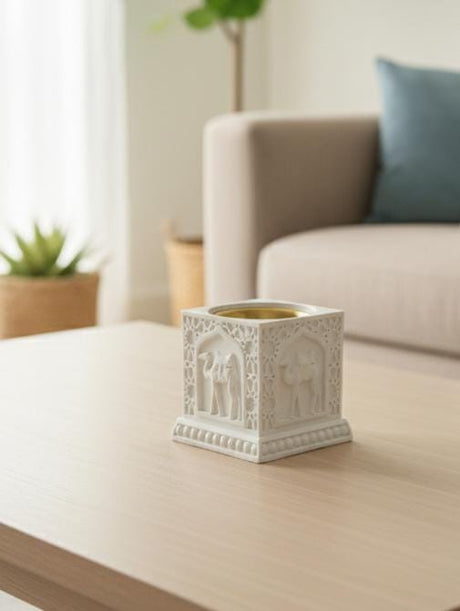 AKDC Mini Chalk Incense Burner – Compact White Square Design – 6×6 cm Minimalist Aroma Holder - Al Kabayel Discount CentreAKDC Mini Chalk Incense Burner – Compact White Square Design – 6×6 cm Minimalist Aroma HolderIncense BurnerAKDCAl Kabayel Discount Centre