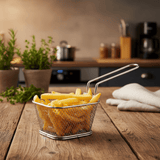 AKDC Mini Stainless Steel French Fries Draining Strainer (22×10×6 cm) - Al Kabayel Discount CentreAKDC Mini Stainless Steel French Fries Draining Strainer (22×10×6 cm)Frying Pans & SkilletsAKDCAl Kabayel Discount Centre