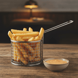 AKDC Mini Stainless Steel Round French Fries Strainer With Handle (20×10×7 cm) - Al Kabayel Discount CentreAKDC Mini Stainless Steel Round French Fries Strainer With Handle (20×10×7 cm)Frying Pans & SkilletsAKDCAl Kabayel Discount Centre
