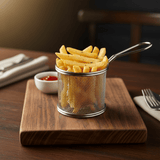 AKDC Mini Stainless Steel Snack Mesh Fries Holder (17×9×9 cm) - Al Kabayel Discount CentreAKDC Mini Stainless Steel Snack Mesh Fries Holder (17×9×9 cm)Frying Pans & SkilletsAKDCAl Kabayel Discount Centre