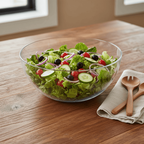 AKDC Minimalist Round Clear Acrylic Serving Bowl for Salads, Fruits and Snacks – Modern Multipurpose Design 25 cm - Al Kabayel Discount CentreAKDC Minimalist Round Clear Acrylic Serving Bowl for Salads, Fruits and Snacks – Modern Multipurpose Design 25 cmBowlsAKDCAl Kabayel Discount Centre