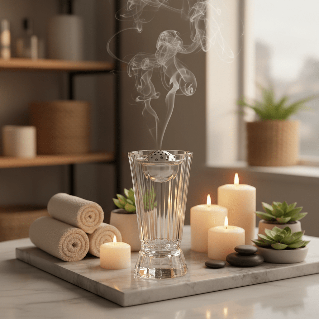 AKDC Modern Acrylic Cylindrical Incense Burner – Sleek Transparent Design for Home and Meditation – 17 cm - Al Kabayel Discount CentreAKDC Modern Acrylic Cylindrical Incense Burner – Sleek Transparent Design for Home and Meditation – 17 cmCeramic Incense BurnerAKDCAl Kabayel Discount Centre