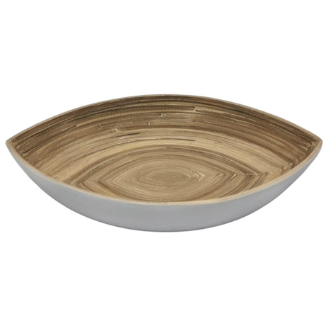 AKDC Modern Bamboo Oval Shape Serving Bowl - 26cmX22cmX5cm - White&Bamboo - Al Kabayel Discount CentreAKDC Modern Bamboo Oval Shape Serving Bowl - 26cmX22cmX5cm - White&BambooBowlsAKDCAl Kabayel Discount Centre