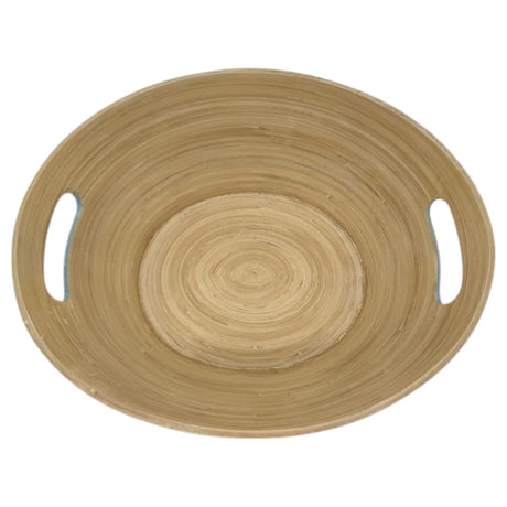 AKDC Modern Bamboo Oval Shape Serving Bowl With Handle - 29cmX25cmX10cm - Blue&Bamboo - Al Kabayel Discount CentreAKDC Modern Bamboo Oval Shape Serving Bowl With Handle - 29cmX25cmX10cm - Blue&BambooBowlsAKDCAl Kabayel Discount Centre