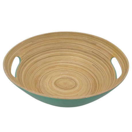 AKDC Modern Bamboo Oval Shape Serving Bowl With Handle - 29cmX25cmX10cm - Green&Bamboo - Al Kabayel Discount CentreAKDC Modern Bamboo Oval Shape Serving Bowl With Handle - 29cmX25cmX10cm - Green&BambooBowlsAKDCAl Kabayel Discount Centre