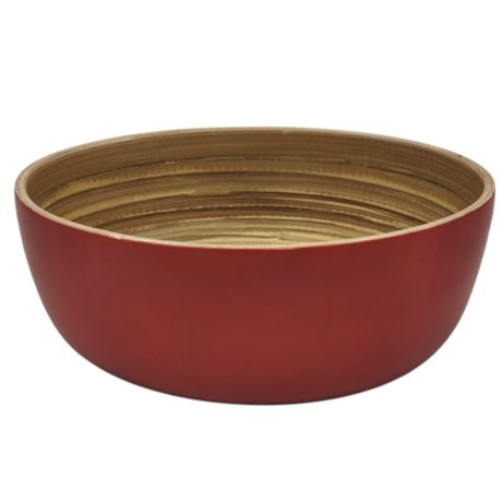 AKDC Modern Bamboo Round Serving Bowl - 15cmX6cm - Red&Bamboo - Al Kabayel Discount CentreAKDC Modern Bamboo Round Serving Bowl - 15cmX6cm - Red&BambooBowlsAKDCAl Kabayel Discount Centre