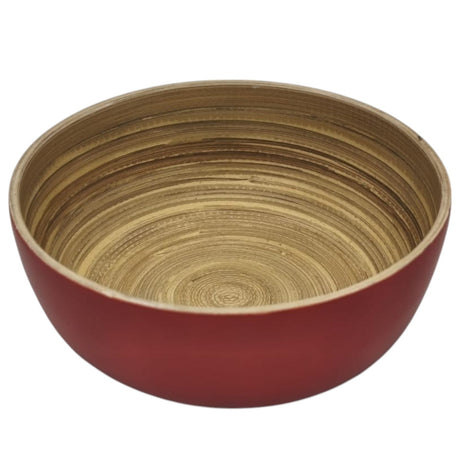 AKDC Modern Bamboo Round Serving Bowl - 15cmX6cm - Red&Bamboo - Al Kabayel Discount CentreAKDC Modern Bamboo Round Serving Bowl - 15cmX6cm - Red&BambooBowlsAKDCAl Kabayel Discount Centre