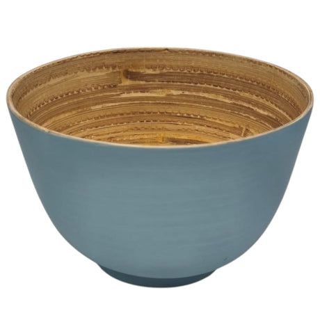 AKDC Modern Bamboo Round Serving Bowl - 16cmX10cm - Blue&Bamboo - Al Kabayel Discount CentreAKDC Modern Bamboo Round Serving Bowl - 16cmX10cm - Blue&BambooBowlsAKDCAl Kabayel Discount Centre
