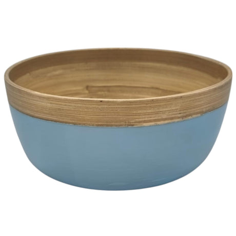 AKDC Modern Bamboo Round Serving Bowl - 18cmX8cm - Blue&Bamboo - Al Kabayel Discount CentreAKDC Modern Bamboo Round Serving Bowl - 18cmX8cm - Blue&BambooBowlsAKDCAl Kabayel Discount Centre