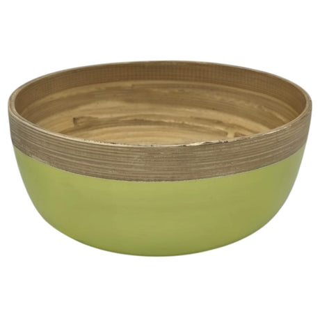 AKDC Modern Bamboo Round Serving Bowl - 18cmX8cm - LightGreen&Bamboo - Al Kabayel Discount CentreAKDC Modern Bamboo Round Serving Bowl - 18cmX8cm - LightGreen&BambooBowlsAKDCAl Kabayel Discount Centre