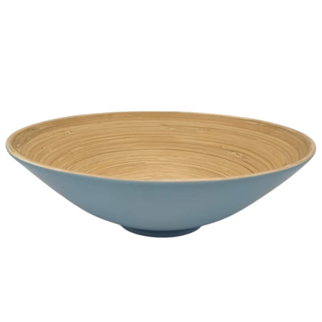 AKDC Modern Bamboo Round Serving Bowl - 30cmX10cm - Blue&Bamboo - Al Kabayel Discount CentreAKDC Modern Bamboo Round Serving Bowl - 30cmX10cm - Blue&BambooBowlsAKDCAl Kabayel Discount Centre
