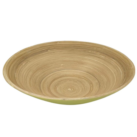 AKDC Modern Bamboo Round Serving Bowl - 30cmX10cm - LightGreen&Bamboo - Al Kabayel Discount CentreAKDC Modern Bamboo Round Serving Bowl - 30cmX10cm - LightGreen&BambooBowlsAKDCAl Kabayel Discount Centre