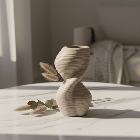 AKDC Modern Ceramic Decorative Flower Vase – Light Brown Elegant Artistic Shape for Home Décor, 20 × 10 cm - Al Kabayel Discount CentreAKDC Modern Ceramic Decorative Flower Vase – Light Brown Elegant Artistic Shape for Home Décor, 20 × 10 cmFlower/Plant PotsAKDCAl Kabayel Discount Centre