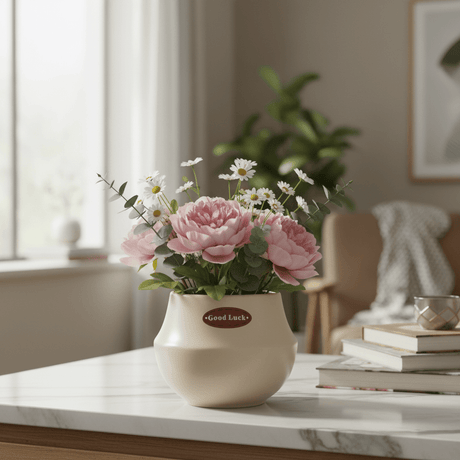 AKDC Modern Ceramic Flower Vase – Elegant Beige Finish with Contemporary Sculptural Design, 12 × 14 cm - Al Kabayel Discount CentreAKDC Modern Ceramic Flower Vase – Elegant Beige Finish with Contemporary Sculptural Design, 12 × 14 cmFlower/Plant PotsAKDCAl Kabayel Discount Centre