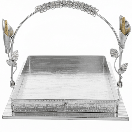 AKDC ModernServe Square Metal Serving Tray with Elegant Side Handles Multipurpose Serving Plate 20cm - Al Kabayel Discount CentreAKDC ModernServe Square Metal Serving Tray with Elegant Side Handles Multipurpose Serving Plate 20cmServing TraysAKDCAl Kabayel Discount Centre