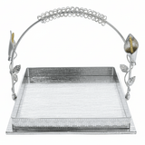 AKDC ModernServe Square Metal Serving Tray with Elegant Side Handles Multipurpose Serving Plate 25cm - Al Kabayel Discount CentreAKDC ModernServe Square Metal Serving Tray with Elegant Side Handles Multipurpose Serving Plate 25cmServing TraysAKDCAl Kabayel Discount Centre