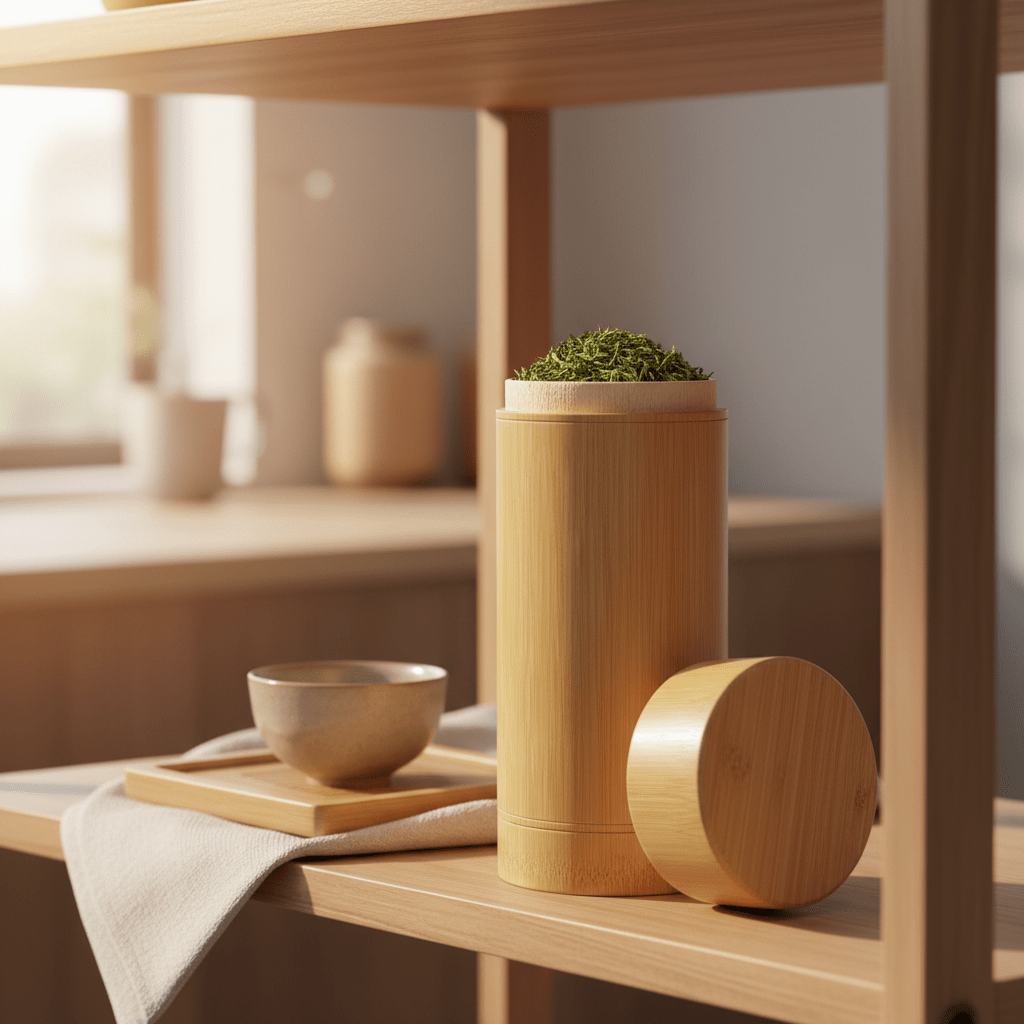 AKDC Natural Bamboo Canister with Push - Fit Lid — Eco - Friendly Storage Tube, 500ml - Al Kabayel Discount CentreAKDC Natural Bamboo Canister with Push - Fit Lid — Eco - Friendly Storage Tube, 500mlJars & Food SaversAKDCAl Kabayel Discount Centre