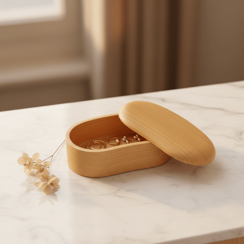 AKDC Natural Beechwood Bean Shaped Box with Fitted Lid — Handcrafted Wooden Storage & Gift Box, 16×10×5.5cm - Al Kabayel Discount CentreAKDC Natural Beechwood Bean Shaped Box with Fitted Lid — Handcrafted Wooden Storage & Gift Box, 16×10×5.5cmOrganizers & AccessoriesAKDCAl Kabayel Discount Centre