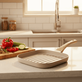 AKDC Non - Stick Grill Pan with Wooden Handle – Beige, 19 cm - Al Kabayel Discount CentreAKDC Non - Stick Grill Pan with Wooden Handle – Beige, 19 cmFrying Pan & Grill PanAKDCAl Kabayel Discount Centre