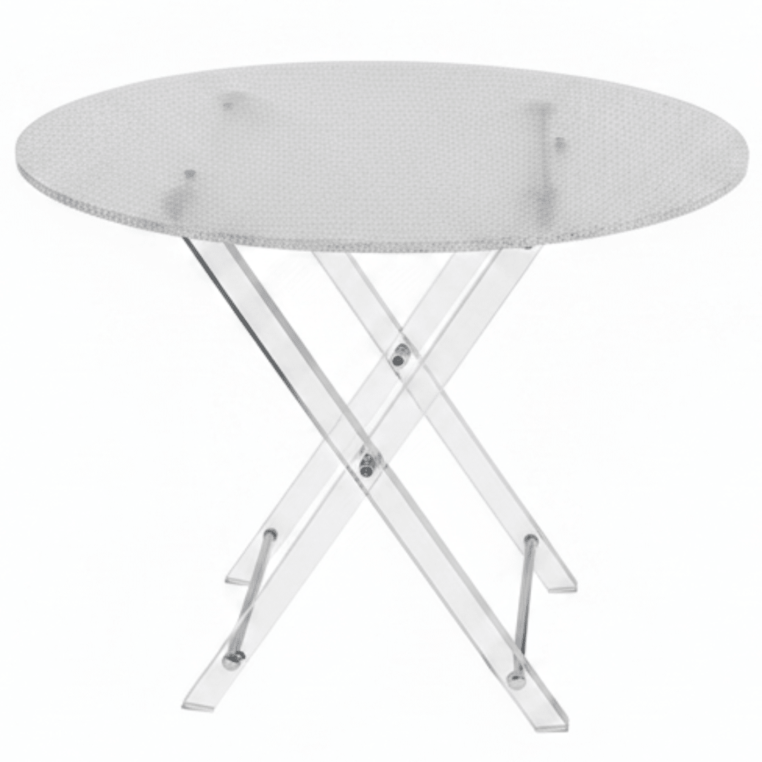 AKDC Oval Clear Acrylic Foldable Table Set with Crushed Ice Finish Unique Textured 4 - Piece Living Room Set 50x40x47 cm - Al Kabayel Discount CentreAKDC Oval Clear Acrylic Foldable Table Set with Crushed Ice Finish Unique Textured 4 - Piece Living Room Set 50x40x47 cmOrganizers & AccessoriesAKDCAl Kabayel Discount Centre