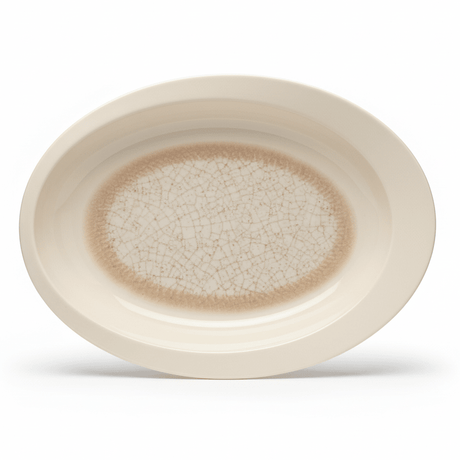 AKDC Oval Cream Brown Crackle Design Melamine Serving Plate Elegant Serving Tray for Main Courses and Appetizers – 30 × 23 cm - Al Kabayel Discount CentreAKDC Oval Cream Brown Crackle Design Melamine Serving Plate Elegant Serving Tray for Main Courses and Appetizers – 30 × 23 cmServing TraysAKDCAl Kabayel Discount Centre