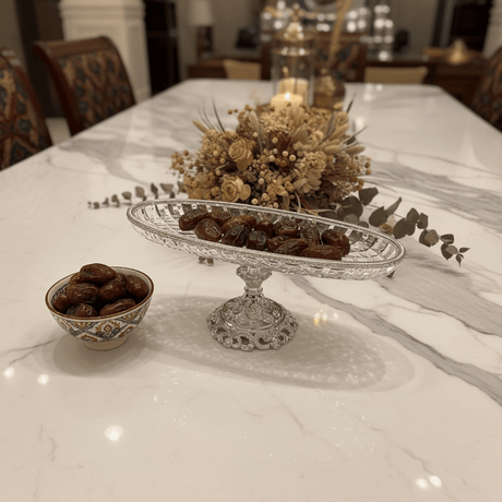AKDC Oval Footed Silver Glass Serving Bowl 40×14 cm Premium Decorative Dish for Table Centerpiece - Al Kabayel Discount CentreAKDC Oval Footed Silver Glass Serving Bowl 40×14 cm Premium Decorative Dish for Table CenterpieceBowlsAKDCAl Kabayel Discount Centre
