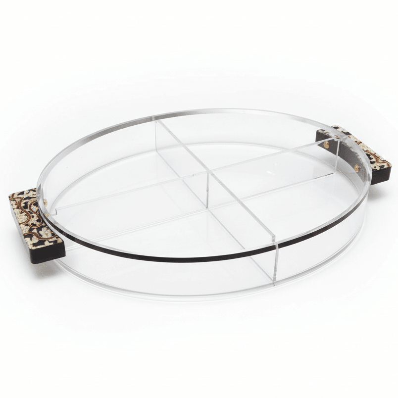 AKDC Oval Transparent Acrylic 4 - Compartment Candy & Dry Fruit Serving Box – 32.5 × 25 cm - Al Kabayel Discount CentreAKDC Oval Transparent Acrylic 4 - Compartment Candy & Dry Fruit Serving Box – 32.5 × 25 cmJars & Food SaversAKDCAl Kabayel Discount Centre