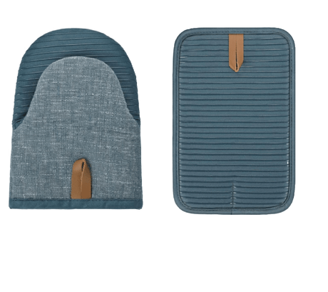 AKDC Oven Glove and Insulation Pad Set with Silicon Grip(Gloves - 17cm*30cm, Pad - 17cm*17cm), Blue/Grey - Al Kabayel Discount CentreAKDC Oven Glove and Insulation Pad Set with Silicon Grip(Gloves - 17cm*30cm, Pad - 17cm*17cm), Blue/GreyCookware AccessoriesAKDCAl Kabayel Discount Centre