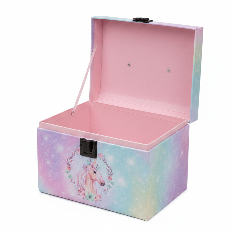 AKDC Pastel Rainbow Unicorn Design Cardboard Gift Box with Handle for Kids Birthday Party Favors, Candy Treats & Gift Hampers – 21×16.5 cm - Al Kabayel Discount CentreAKDC Pastel Rainbow Unicorn Design Cardboard Gift Box with Handle for Kids Birthday Party Favors, Candy Treats & Gift Hampers – 21×16.5 cmPacking & Wrapping SuppliesAKDCAl Kabayel Discount Centre