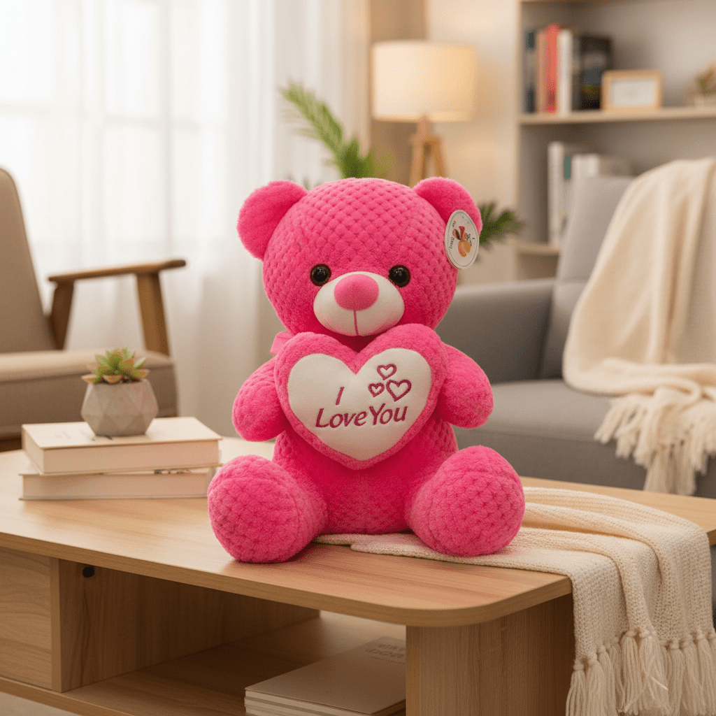 AKDC Pink Teddy Bear Soft Plush Toy with "I Love You" Printed Message – 30 cm Stuffed Animal - Al Kabayel Discount CentreAKDC Pink Teddy Bear Soft Plush Toy with "I Love You" Printed Message – 30 cm Stuffed AnimalToysAKDCAl Kabayel Discount Centre