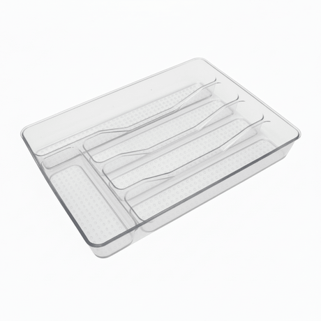 AKDC Plastic Cutlery Storage Tray Kitchen Drawer Organizer– 33×24×4cm - Transparent - Al Kabayel Discount CentreAKDC Plastic Cutlery Storage Tray Kitchen Drawer Organizer– 33×24×4cm - TransparentOrganizers & AccessoriesAKDCAl Kabayel Discount Centre