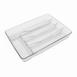 AKDC Plastic Cutlery Storage Tray Kitchen Drawer Organizer– 33×24×4cm - Transparent - Al Kabayel Discount CentreAKDC Plastic Cutlery Storage Tray Kitchen Drawer Organizer– 33×24×4cm - TransparentOrganizers & AccessoriesAKDCAl Kabayel Discount Centre